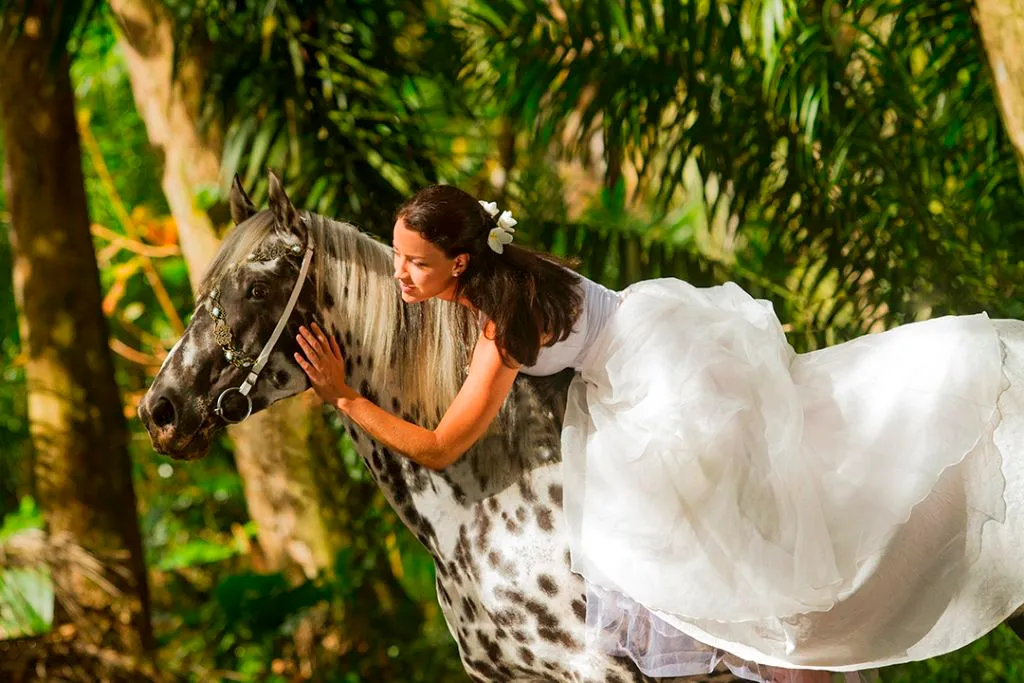 Bride with horse